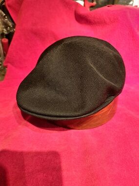 Kangol Black Woven Flat Cap